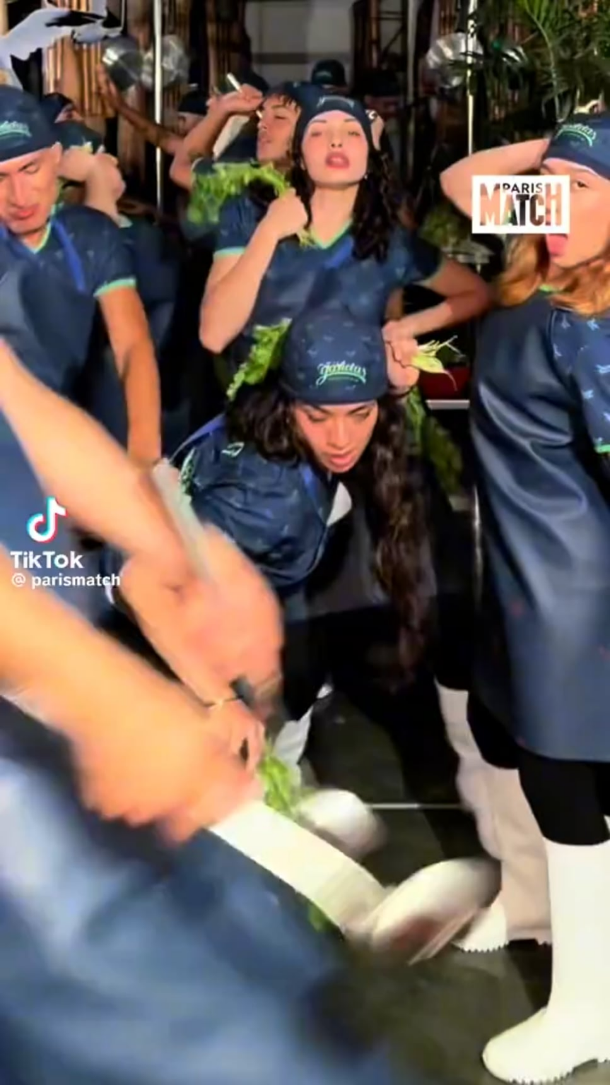In Chorrillos, a suburb of Lima, the emplovees of the restaurant Las Gaviotas reproduce Bad Bunny's performance from the Super Bowl halftime show