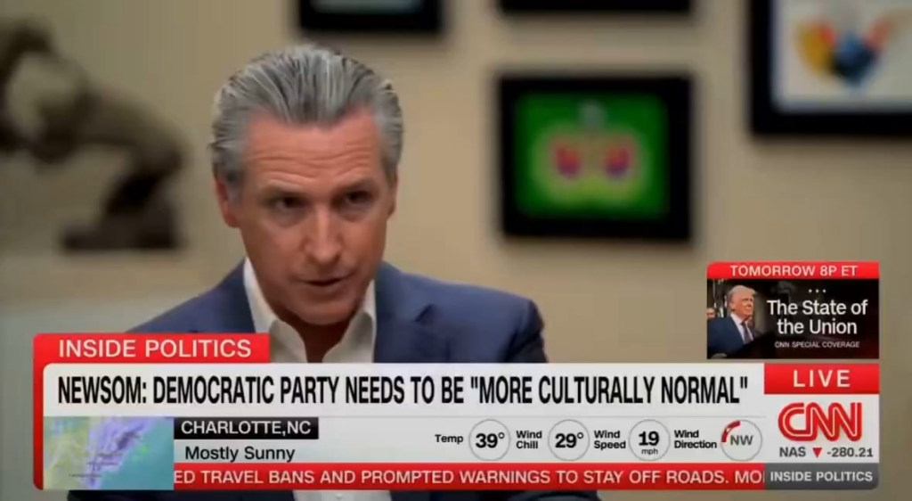 California Governor Gavin Newsom: No doubt that the Democratic party needs to be, dare I say more culturally normal. I believe that. Less prone to spending disproportionate amount of time on.....pronouns, identity politics. More focus on table top issues, things that really matter.