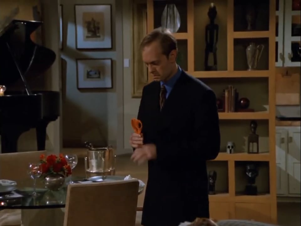 One of David Hyde Pierce's greatest moments of physical comedy, from the 1999 Valentine's Day episode of "Frasier"