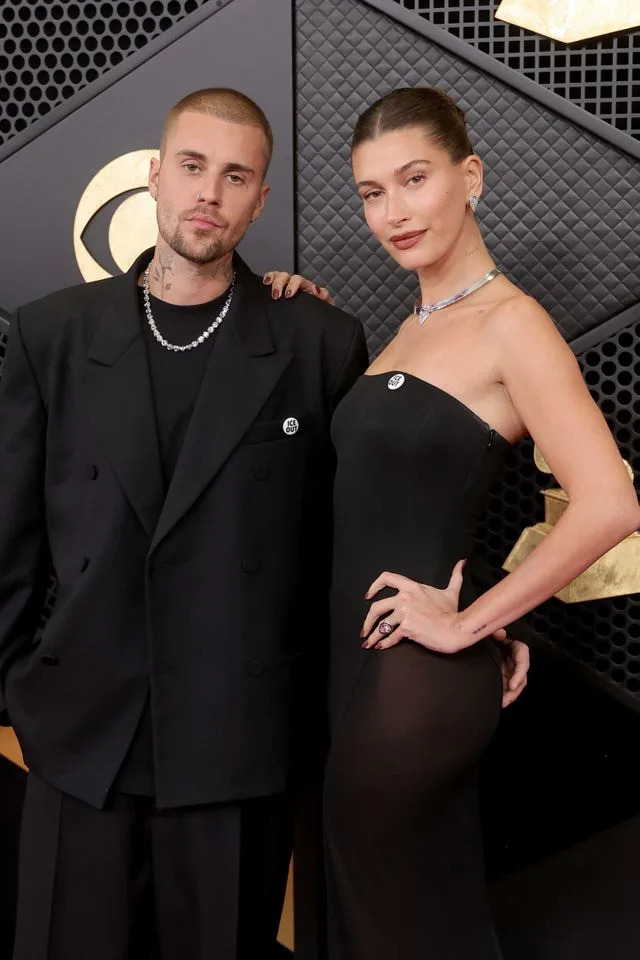 Justin Bieber and Hailey Bieber on February 1, 2026 Getty