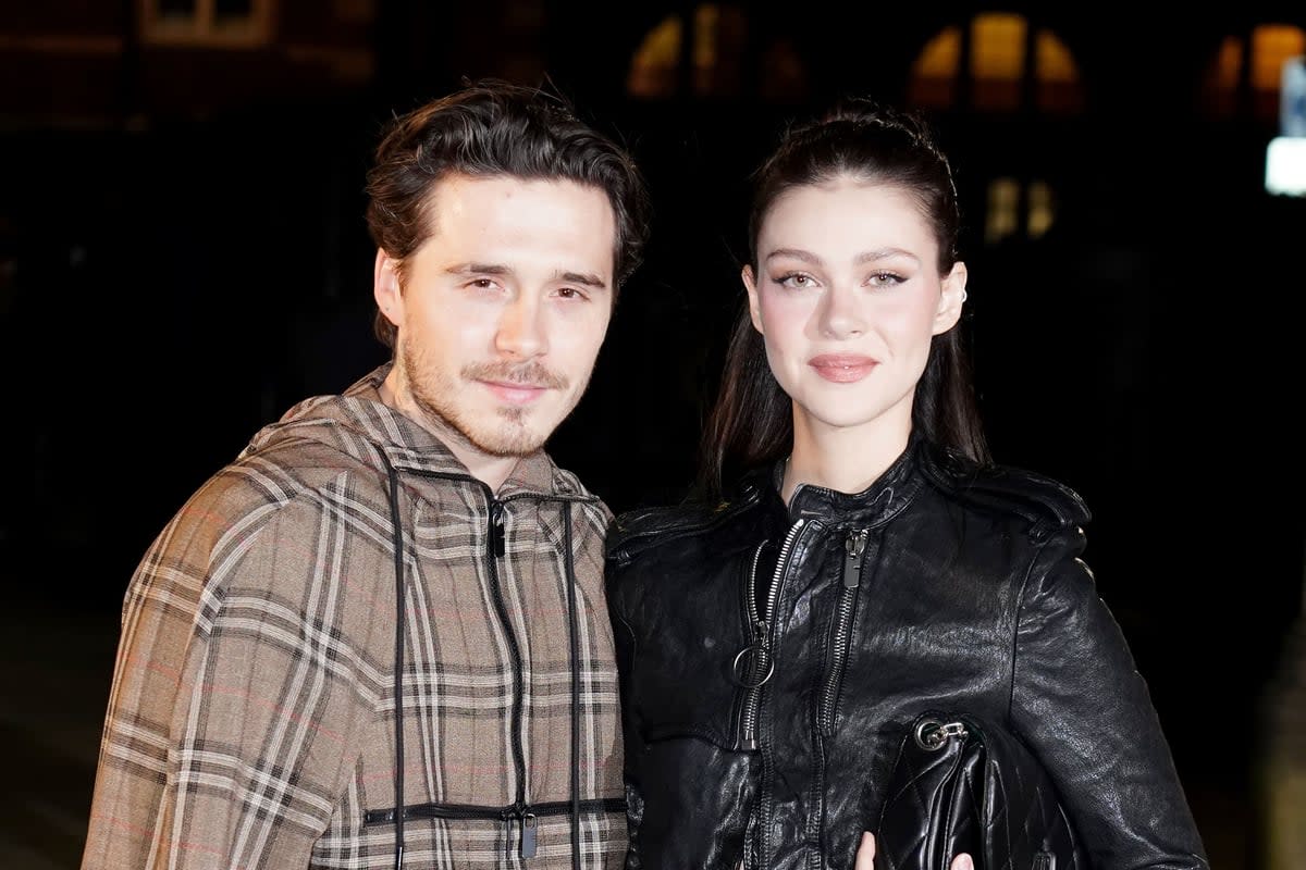 Brooklyn Peltz Beckham with his wife Nicola Peltz Beckham (Ian West/PA) (PA Archive)