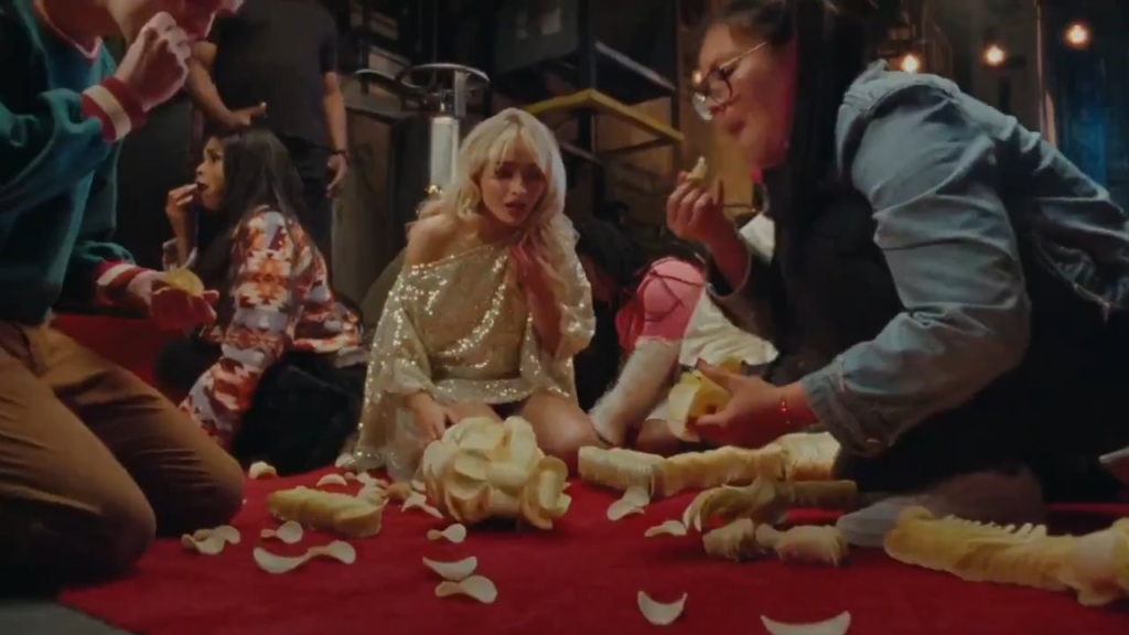 Pringles Super Bowl commercial starring Sabrina Carpenter