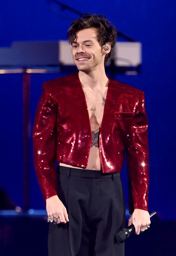 harry styles sparkling red jacket