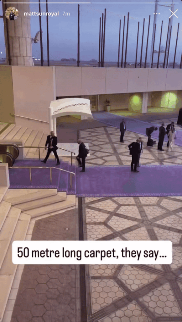 Saudi Arabia rolls out 50 metre long purple carpet to greet Prince William on his first official visit