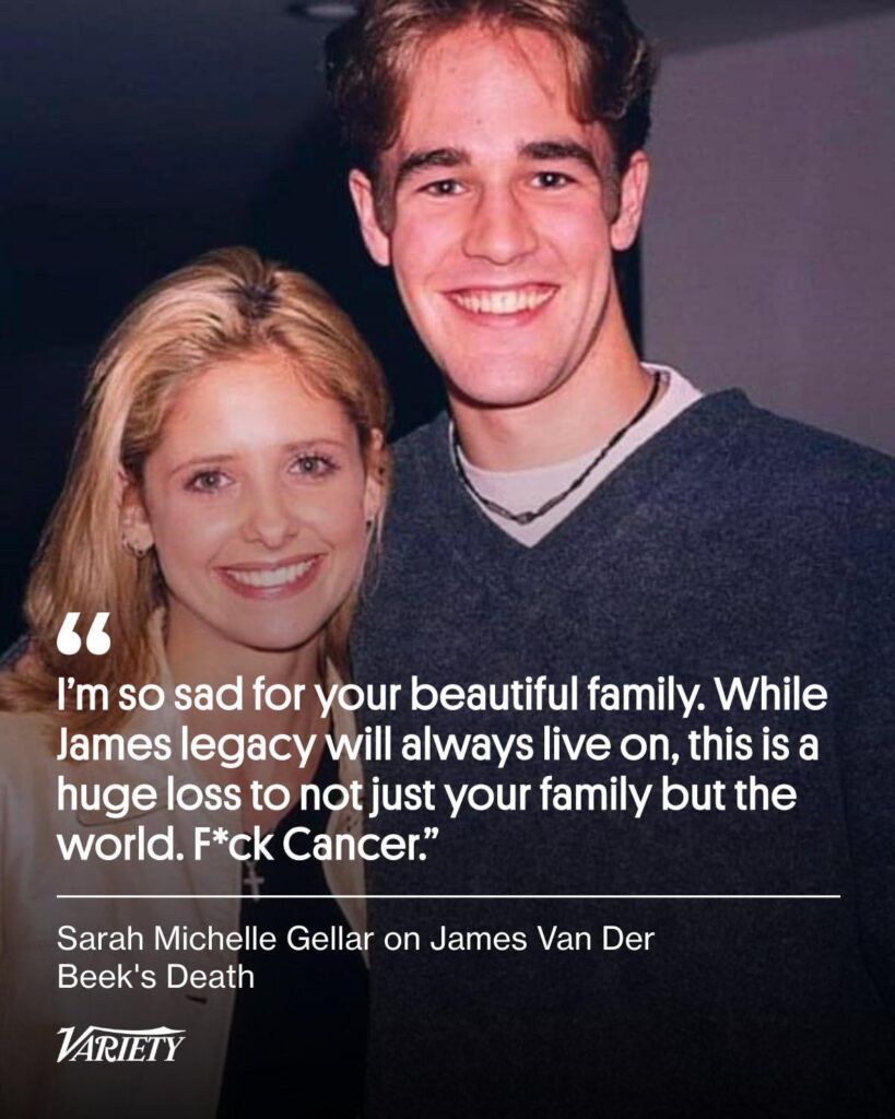 Sarah Michelle Gellar remembers James Van Der Beek: “While James’ legacy will always live on, this is a huge loss to not just your family but the world. F*ck Cancer.”