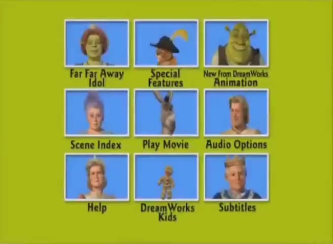 Shrek 2 giving us an example of how DVD menus used to be
