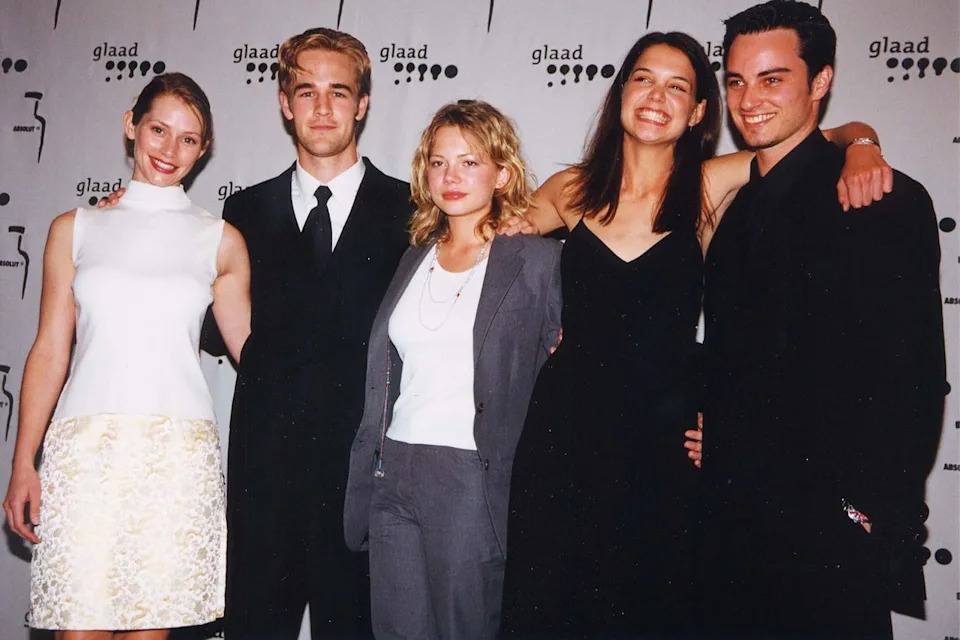 From left: Meredith Monroe, James Van Der Beek, Michelle Williams, Katie Holmes and Kerr Smith Jeff Kravitz/FilmMagic
