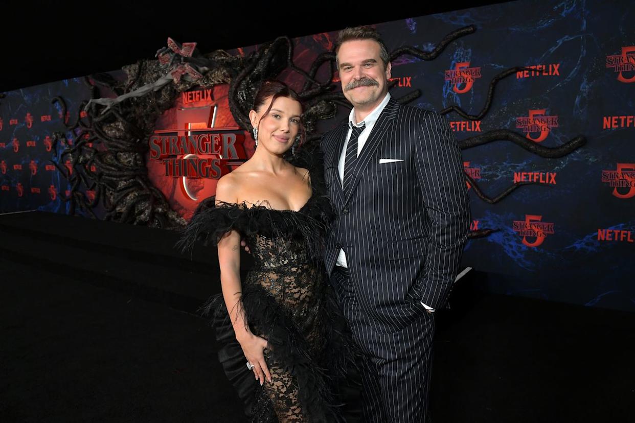 Millie Bobby Brown and David Harbour attend Netflix's 