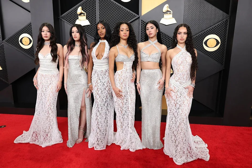 Girl group Katseye on the red carpet