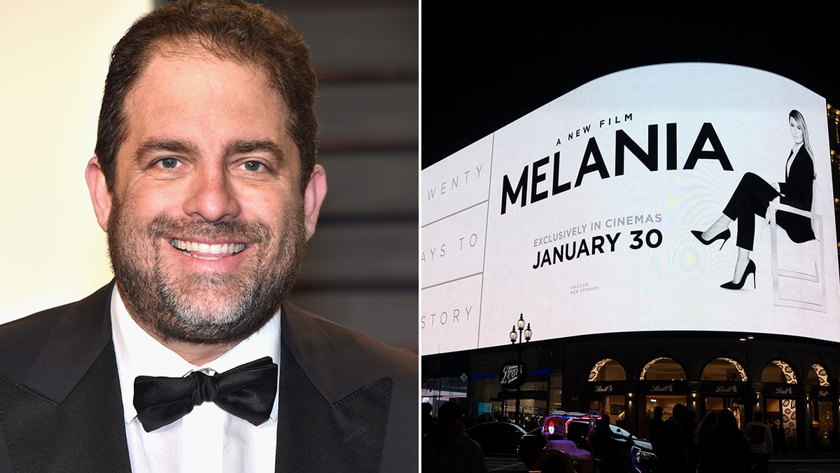 Split of Brett Ratner and an ad for "Melania"