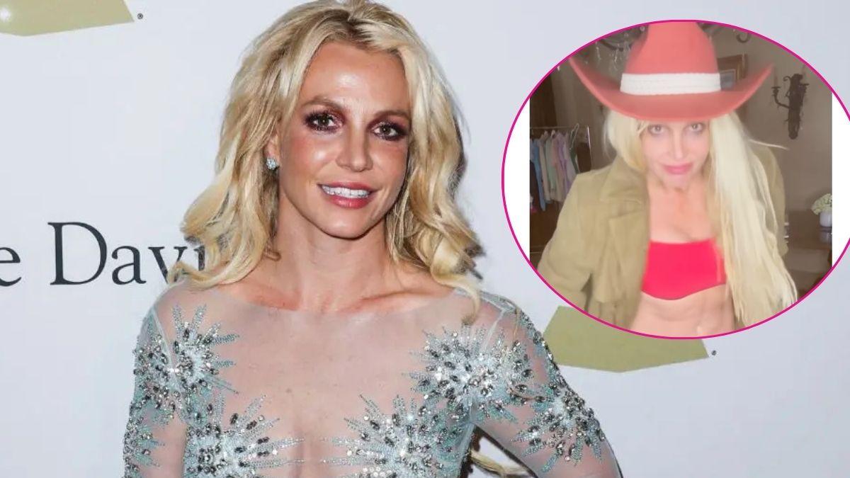 Two photos of Britney Spears