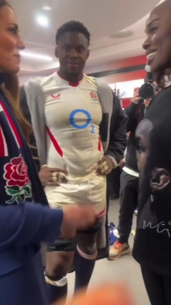 Princess of Wales spoke with England Rugby Captain Maro Itoje and his wife, model and artist Mimi Itoje, after the they lost the Six Nations game to Ireland 21 -42 Princess of Wales spoke with England Rugby Captain Maro Itoje and his wife, model and artist Mimi Itoje, after the they lost the Six Nations game to Ireland 21 -42