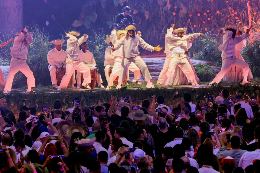 Bad Bunny performs onstage during his