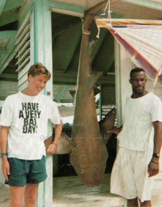 Prince William in Barbuda Island 1997 in the best T-shirt 😂