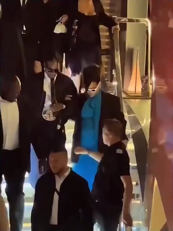 Rihanna realized she ignored his hand so she hugged him instead
