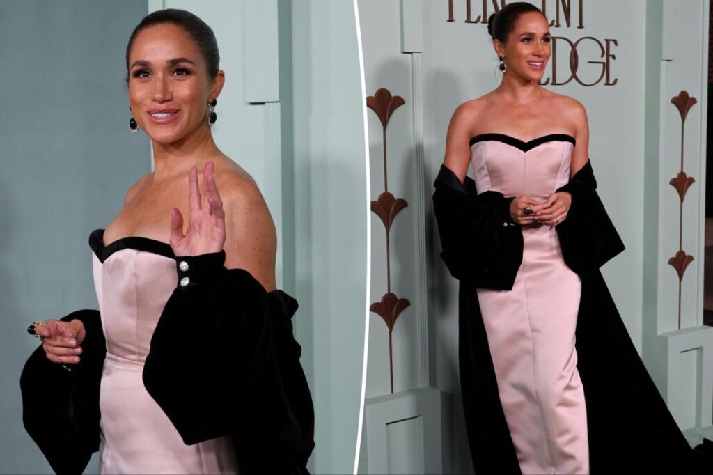 Meghan Markle goes old Hollywood glam during solo outing at charity gala