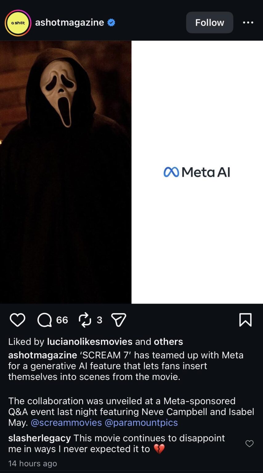 Scream 7 working with Meta AI