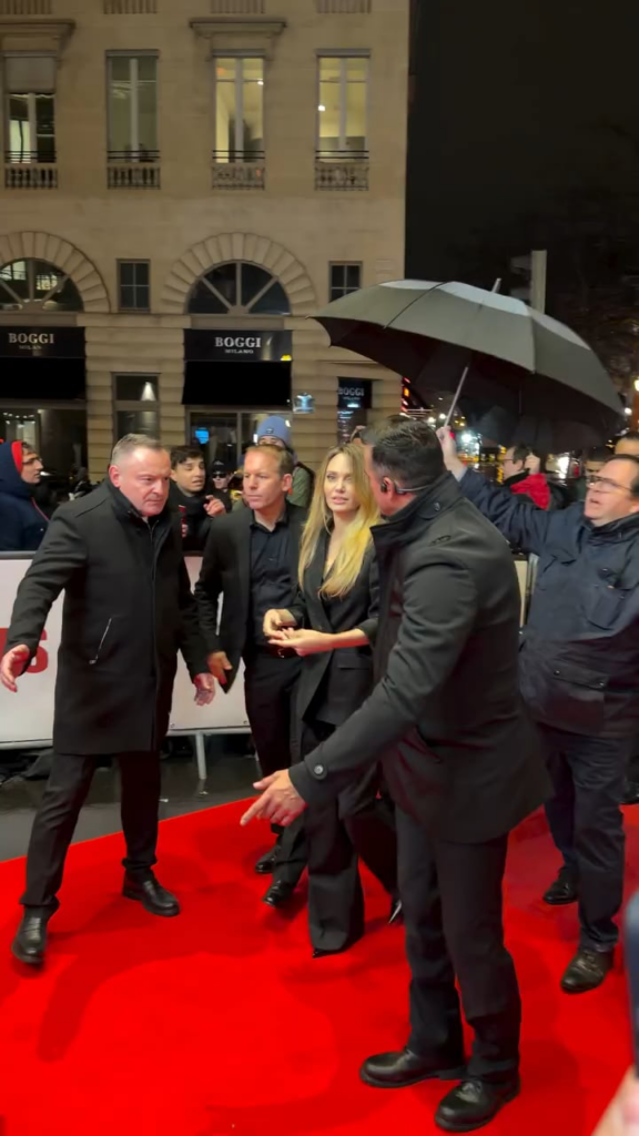 Angelina Jolie showing appreciation to her fans in Paris.