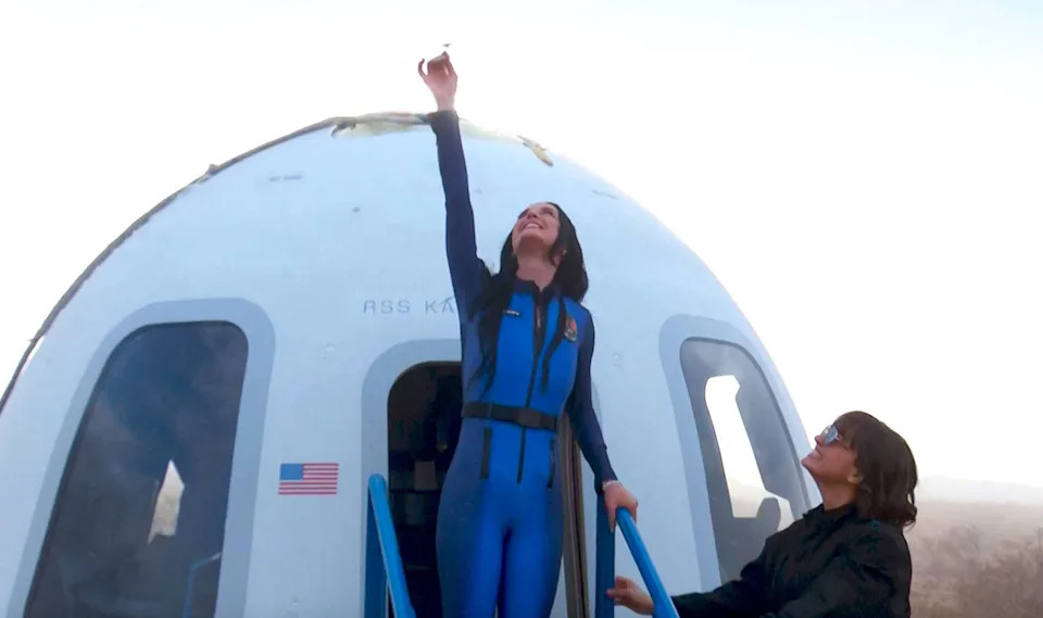 Katy Perry after Blue Origin spaceflight