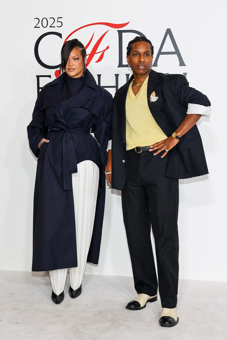 Rihanna and A$AP Rocky at the 2025 CFDA Fashion Awards held at The American Museum of Natural History on November 03, 2025 in New York, New York.