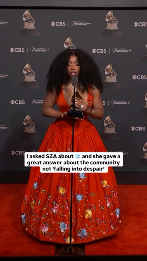 SZA shared her response to a journalist last night on her IG stories: “It’s always fuck ICE”