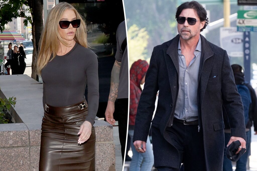 Denise Richards and Aaron Phypers arrive at court as their divorce proceedings continue