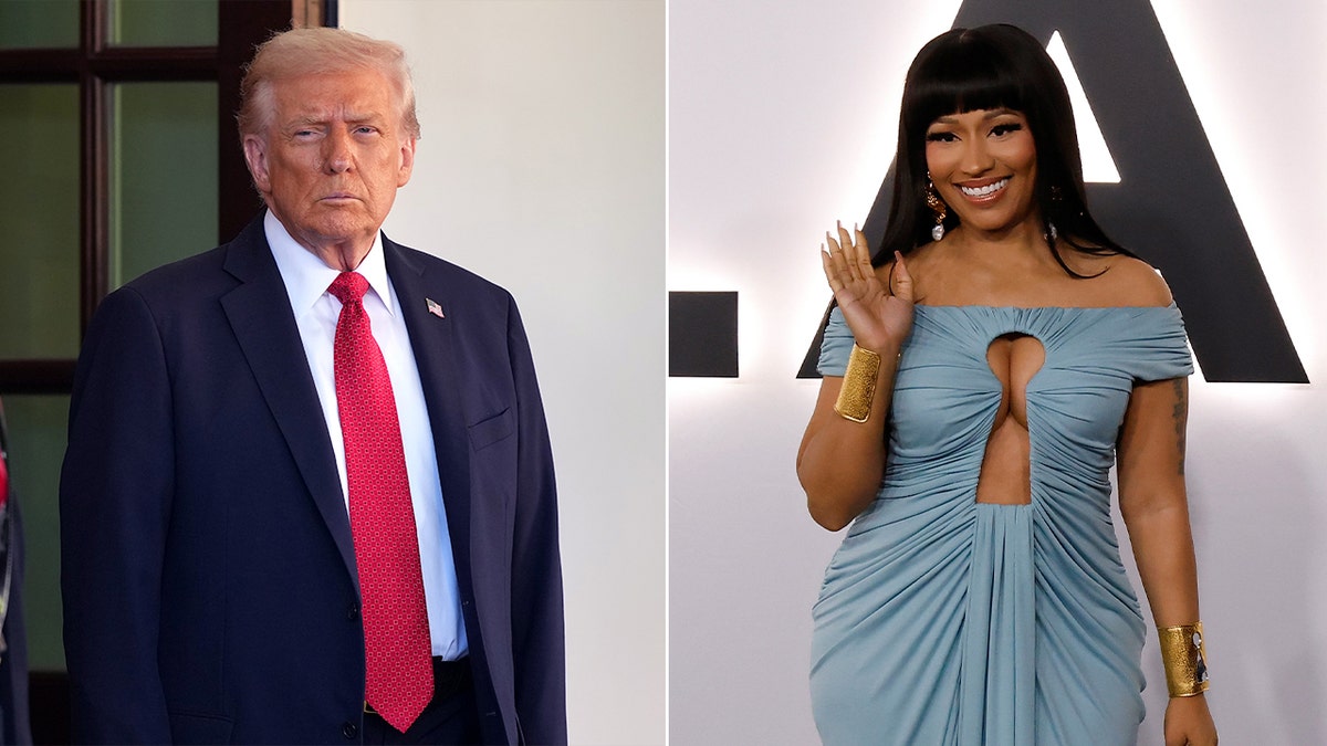 A split of President Donald Trump and Nicki Minaj.
