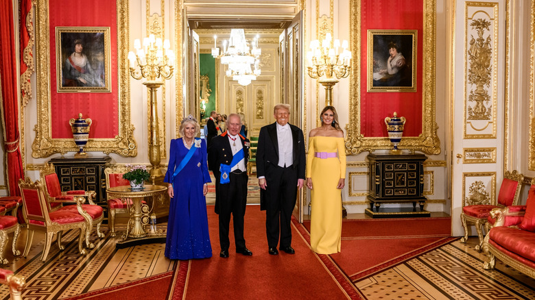 Donald and Melania Trump with King Charles III and Queen Camila in September 2025