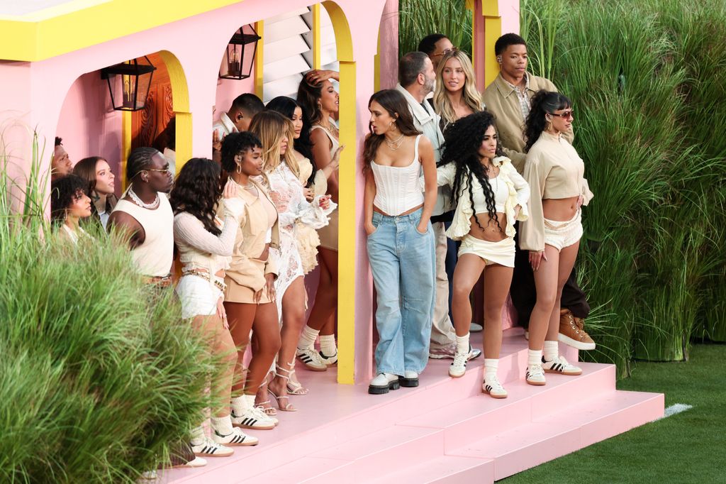 Young Miko, Karol G, Cardi B, Jessica Alba, Alix Earle and Stephani Sosa at Super Bowl LX held at Levi's Stadium on February 08, 2026 in Santa Clara, California