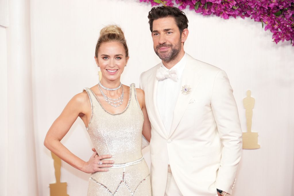 HOLLYWOOD, CALIFORNIA - MARCH 10: Emily Blunt and John Krasinski attend the 96th Annual Academy Awards at Dolby Theatre on March 10, 2024 in Hollywood, California. (Photo by Jeff Kravitz/FilmMagic)