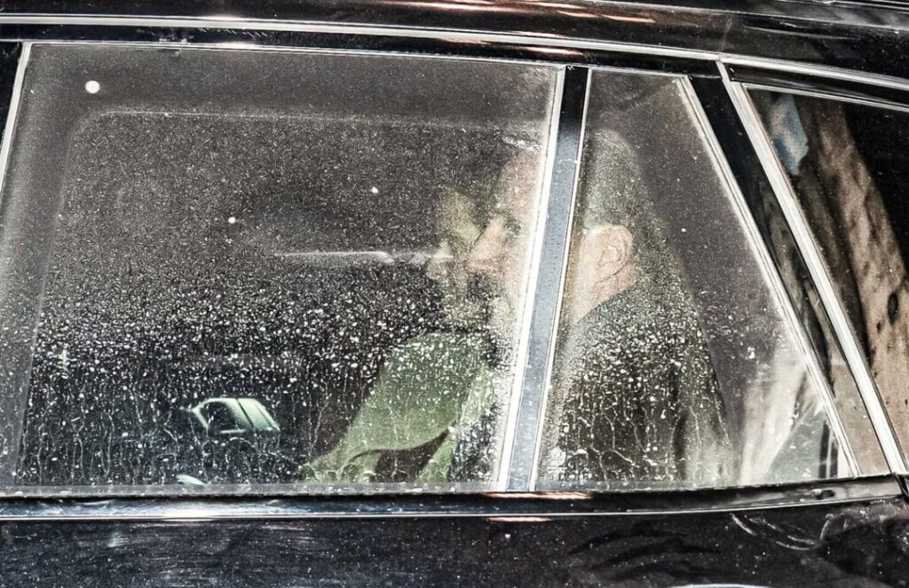Haakon and Mette-Marit visiting Marius in prison last night in Oslo