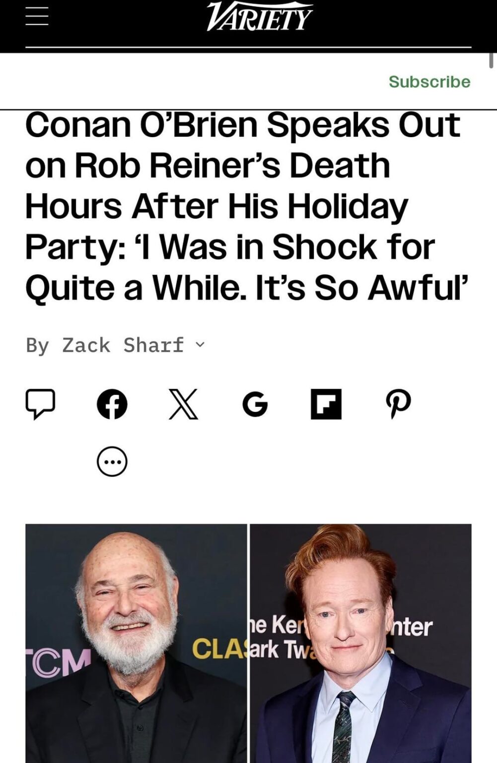 Conan O’Brien Speaks Out on Rob Reiner’s Death Hours After His Holiday Party: ‘I Was in Shock for Quite a While. It’s So Awful’