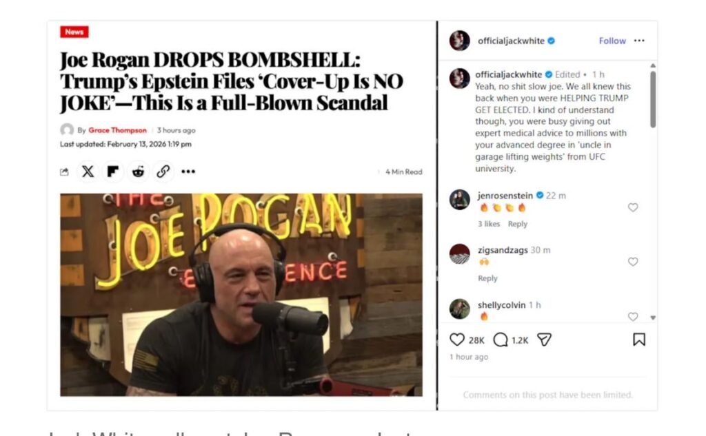 "No S*** Slow Joe" - Jack White Rips Into Joe Rogan