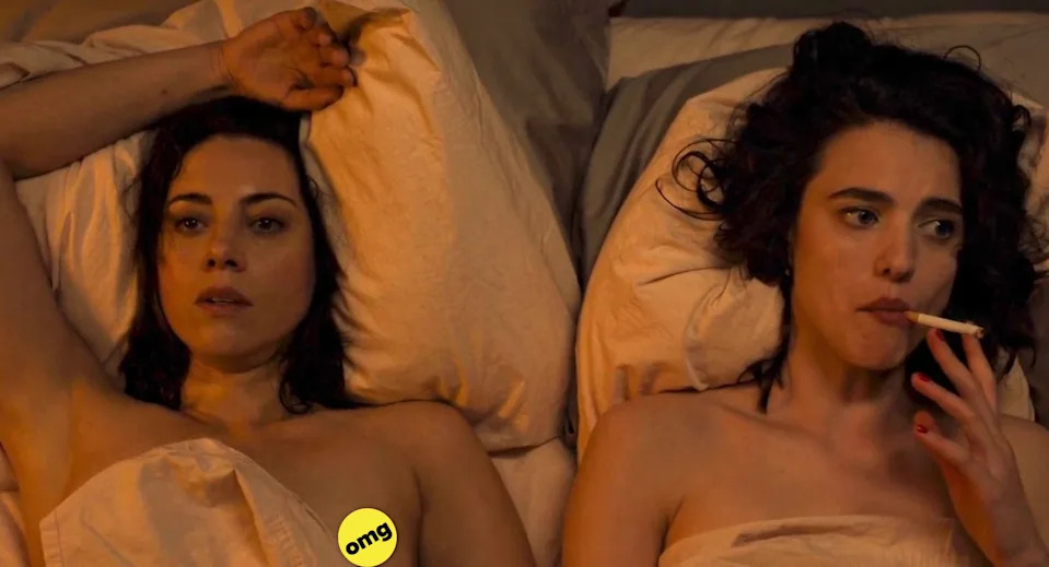 Aubrey Plaza and Margaret Qualley in "Honey Don't!"
