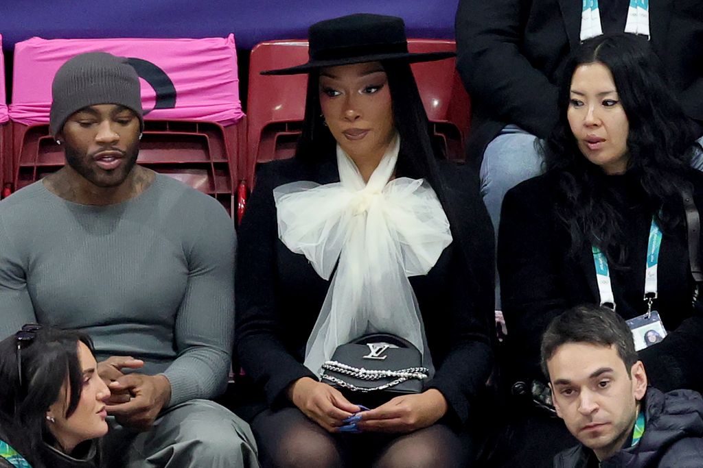  Megan Thee Stallion attends the Women's Single Skating - Free Skating event