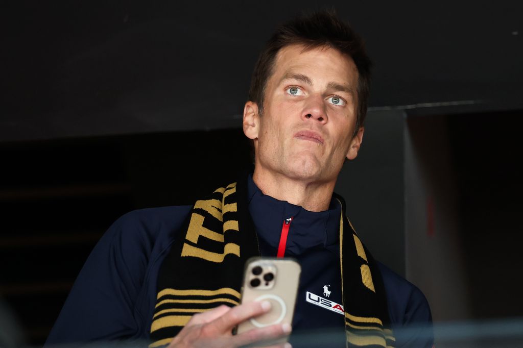 Tom Brady watches the Women's Gold Medal match between the United States and Canada