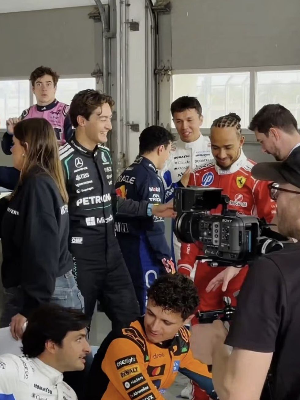 George Russell asked Lewis Hamilton "All loved up?"