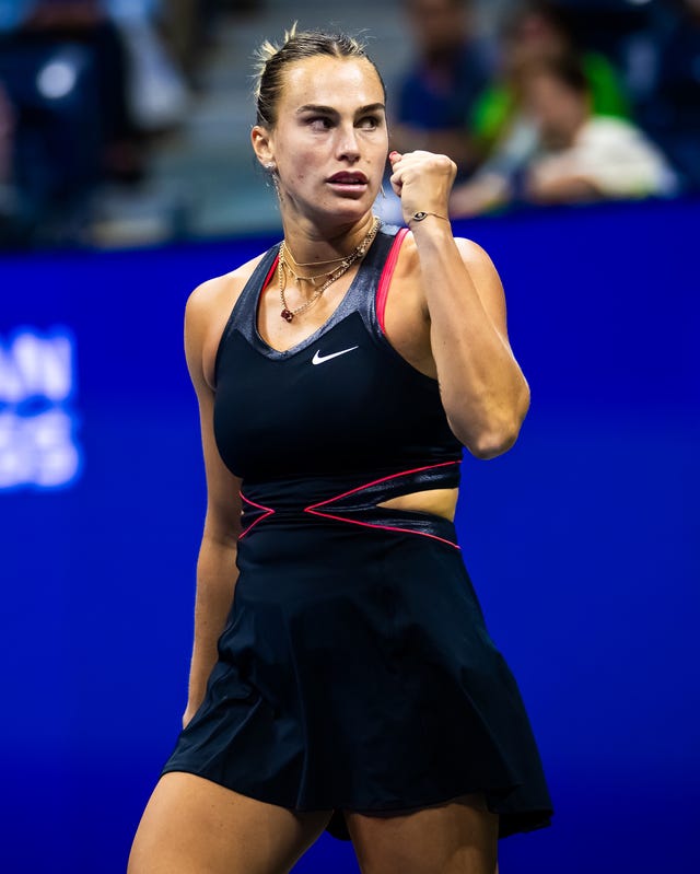 new york, new york august 27: aryna sabalenka in action against polina kudermetova in the second round on day 4 of the us open at usta billie jean king national tennis center on august 27, 2025 in new york city (photo by robert prange/getty images)