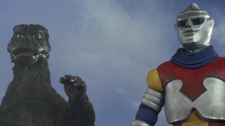 Godzilla standing next to Jet Jaguar in Godzilla vs. Megalon