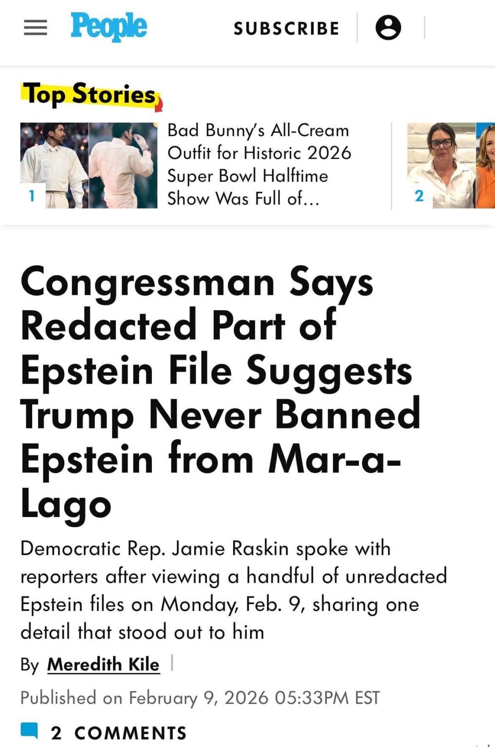 According to unredacted Epstein files the House was able to view today, Trump never kicked Epstein out of Maralago in 2004. Epstein had access even in 2009, after his conviction.