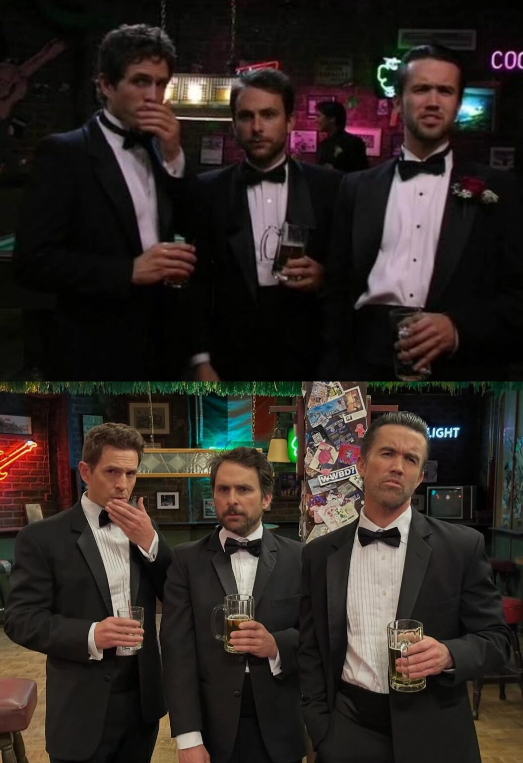Rob Mac shares a new "Season 1 vs. Season 18" picture of It's Always Sunny in Philadelphia.