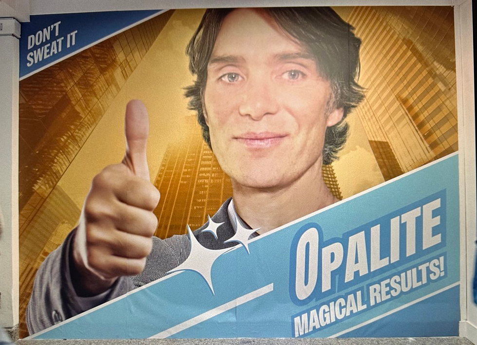 promotional advertisement for a product featuring a thumbsup gesture