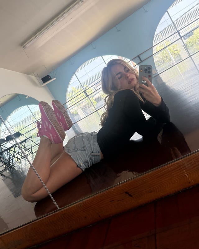 addison rae pink sneakers