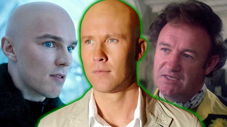 Images of Nicholas Hoult, Michael Rosenbaum, and Gene Hackman as Lex Luthor, edited together