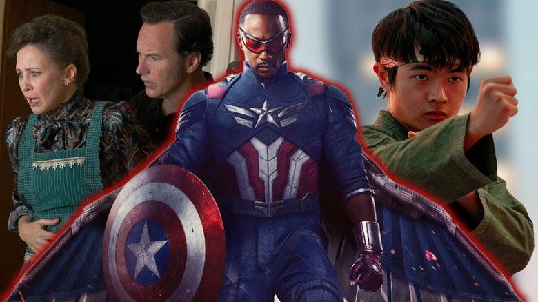 Images from The Conjuring: Last Rites, Captain America: Brave New World, and Karate Kid: Legends edited together