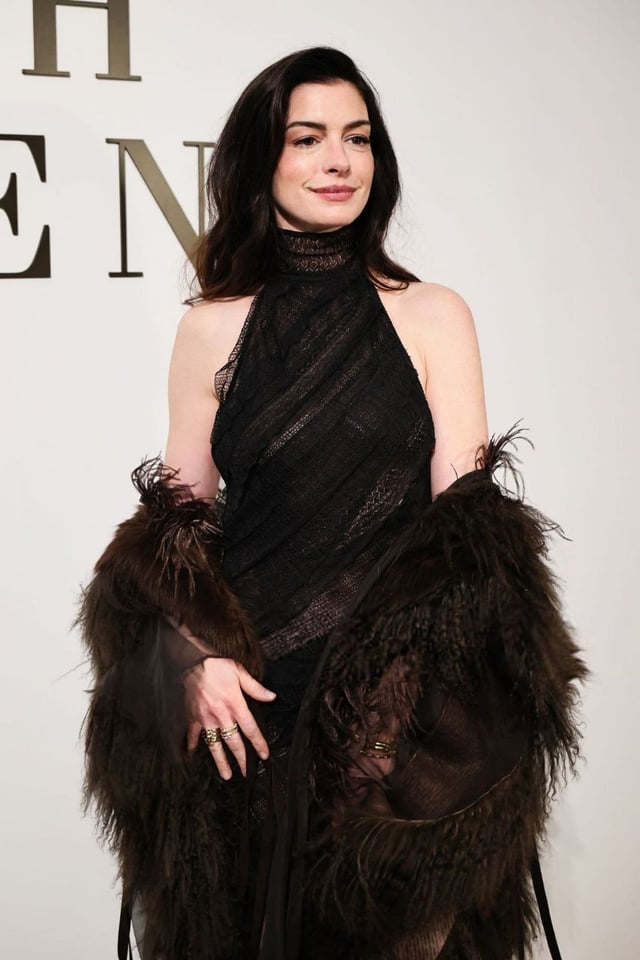 Anne Hathaway at the Ralph Lauren fashion show during New York Fashion Week | February 2026