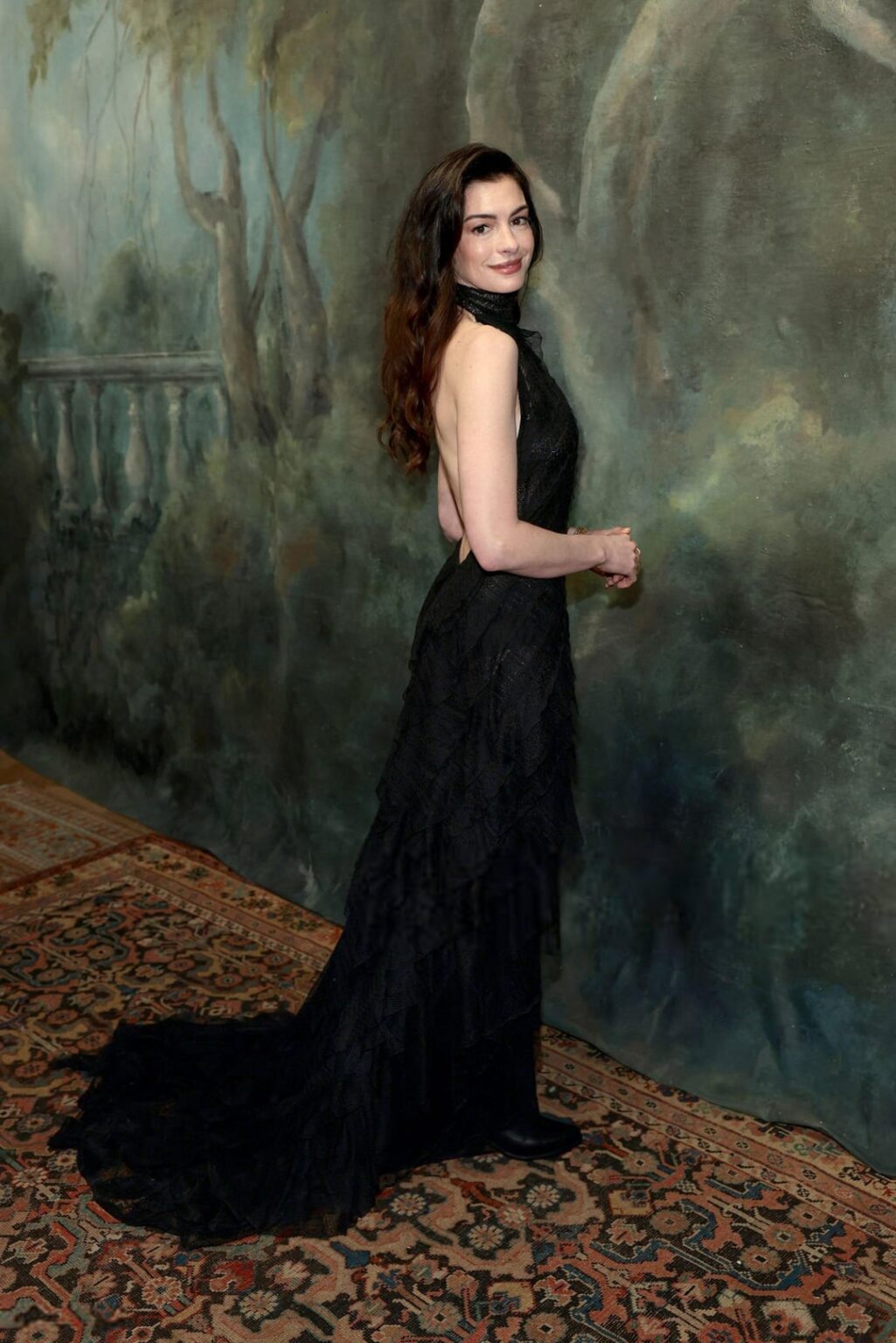 Anne Hathaway at the Ralph Lauren fashion show during New York Fashion Week (10 February 2026)