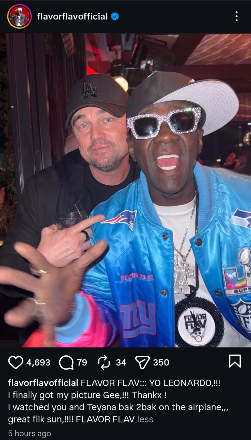 Flava Flav meets Leonardo DiCaprio