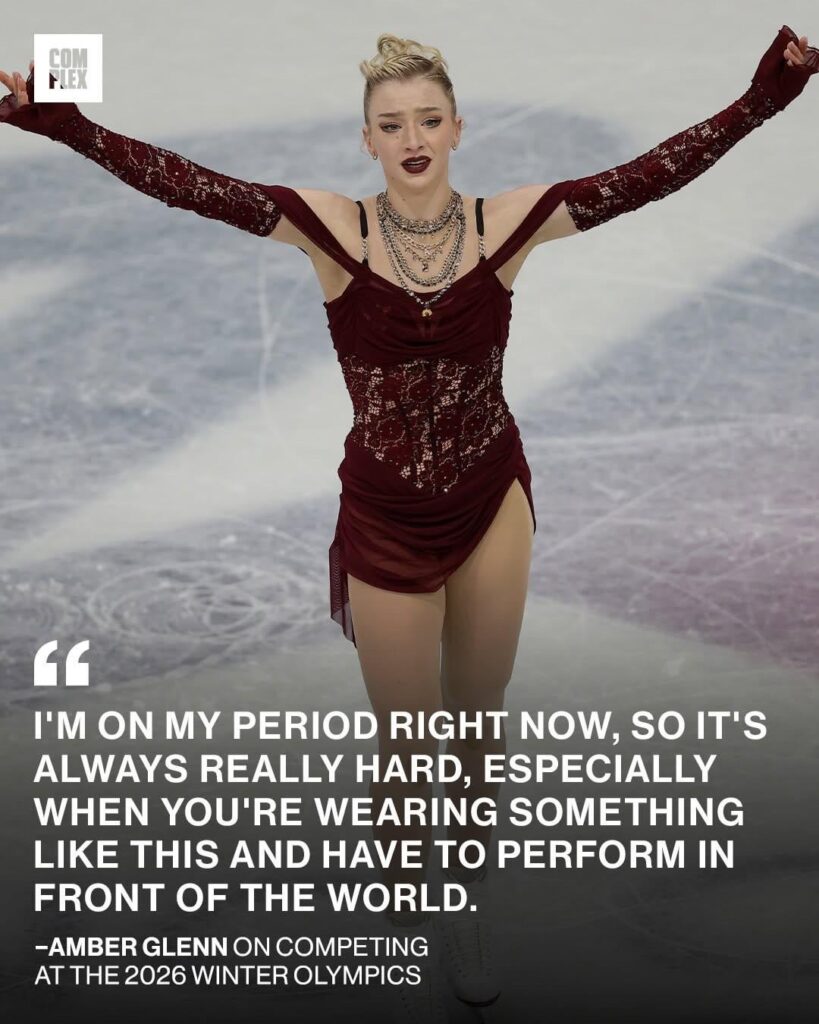 Amber Glenn opened up about competing at the 2026 Winter Olympics while on her period, highlighting a reality many female athletes face but rarely discuss. She described it as “really difficult” and “scary,” explaining that it can make competitors feel extra emotional under already intense pressure. Amber Glenn opened up about competing at the 2026 Winter Olympics while on her period, highlighting a reality many female athletes face but rarely discuss. She described it as "really difficult" and "scary," explaining that it can make competitors feel extra emotional under already intense pressure.
