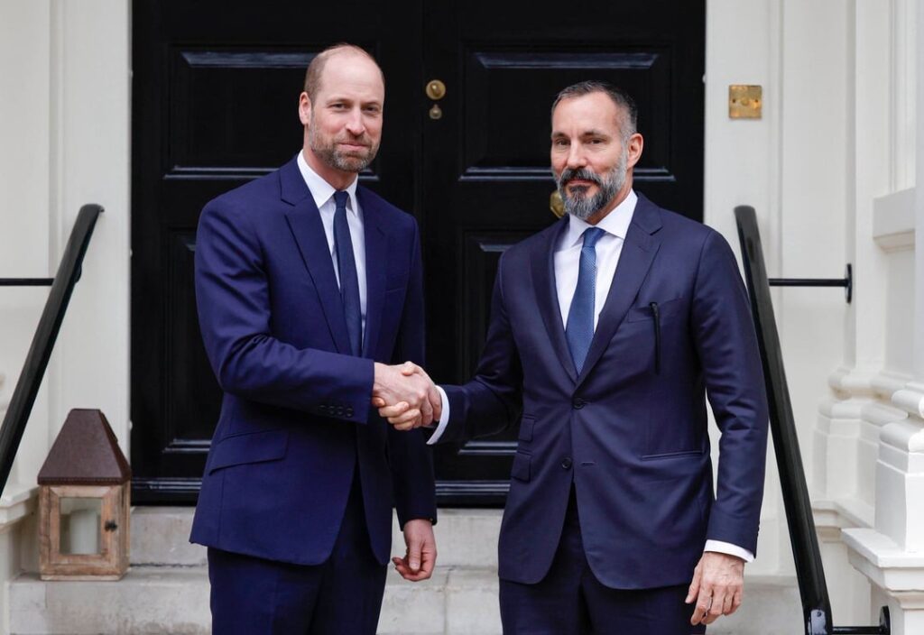 Charles and William both meet with the Aga Khan V during his first official visit to the UK